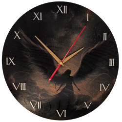 Wings of dark times wall clock